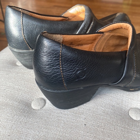 Born Black Pebbled Leather Clog Comfort Shoes 9M - Picture 6 of 10